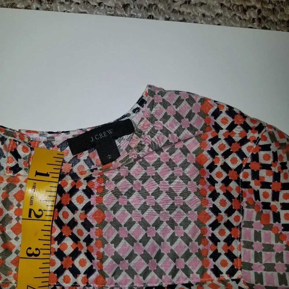 J.CREW 4 Pink geo‎ top Item A1328